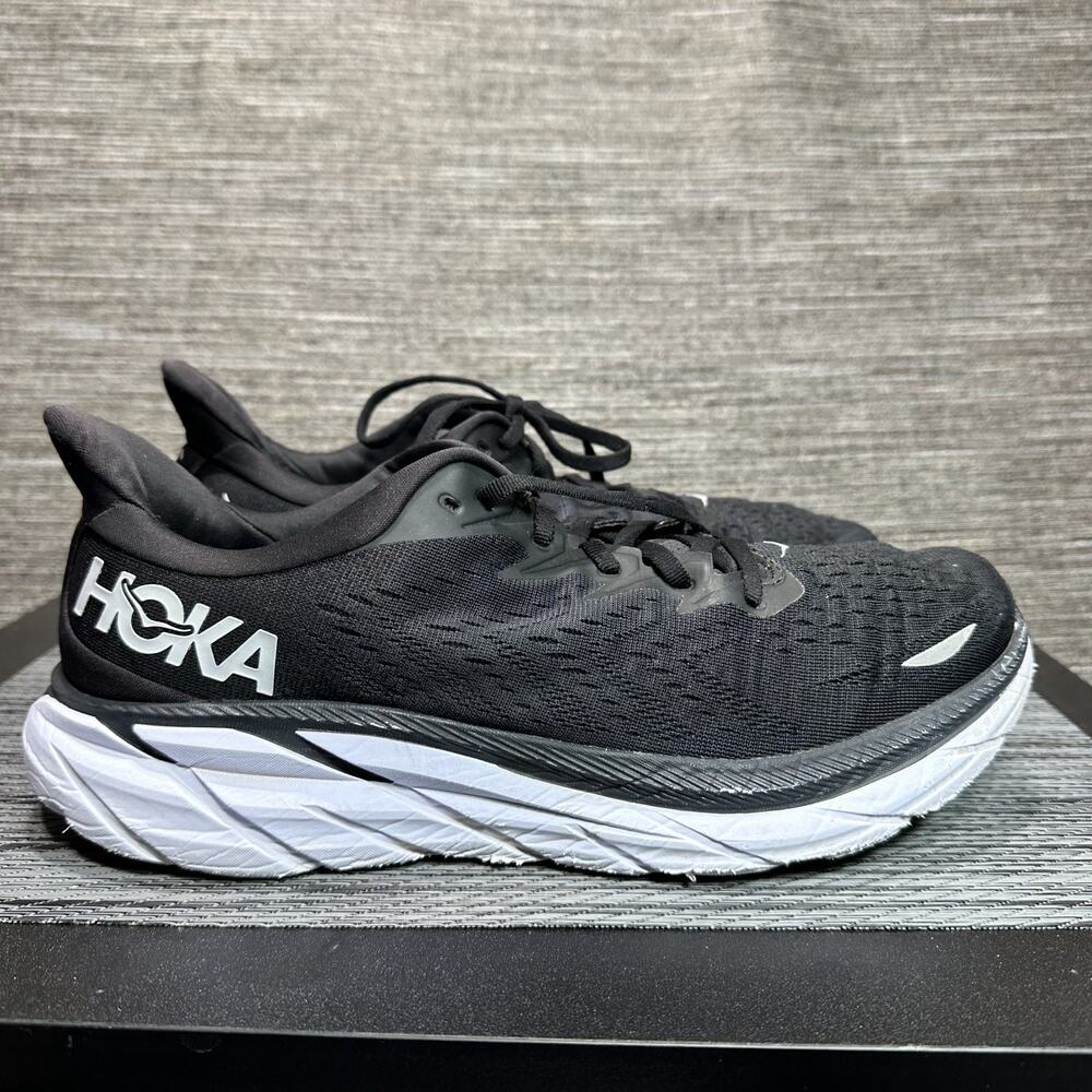 HOKA Clifton 8 Black White Road Running Shoes Sneakers 1119393 BWHT - Men's 11 - Picture 7 of 16
